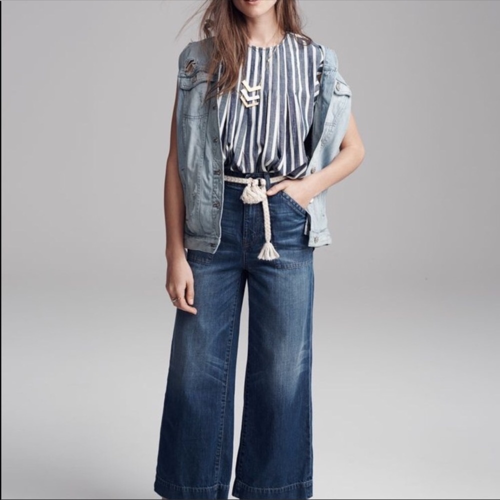 Madewell Distressed Jean Vest Oversized